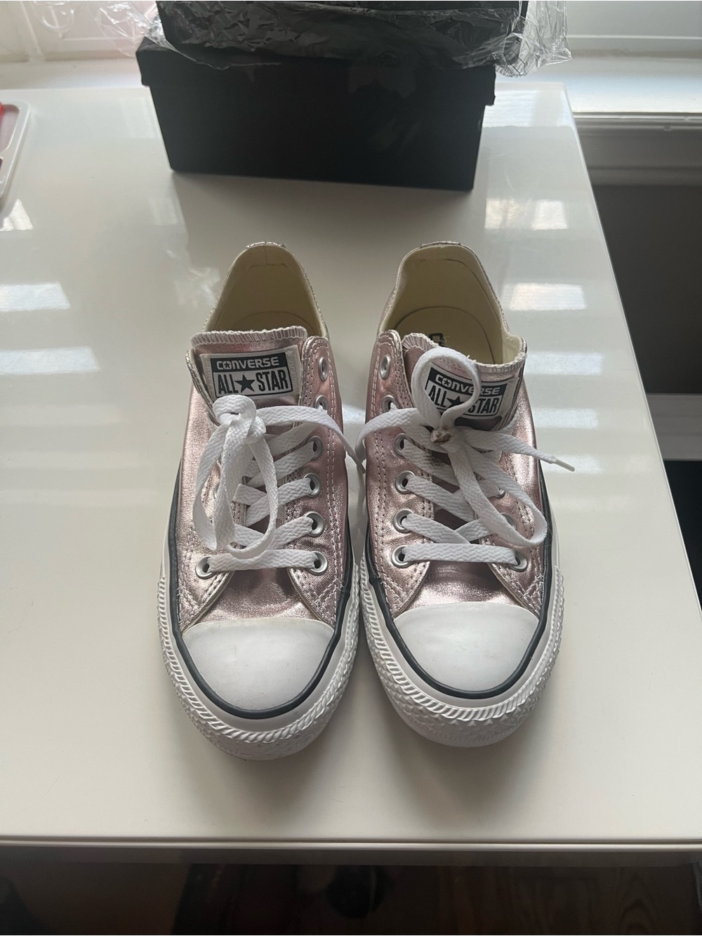 Converse Kids Rose Gold Low Top Sneakers